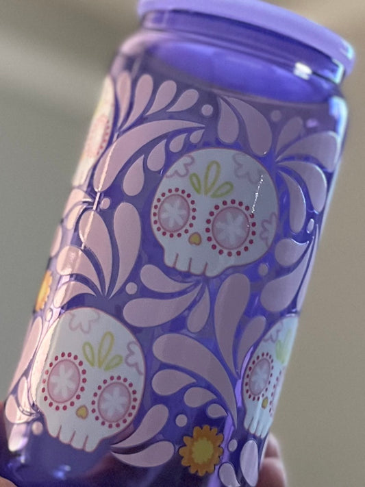 Sweet Sugar Skulls on Purple Cup