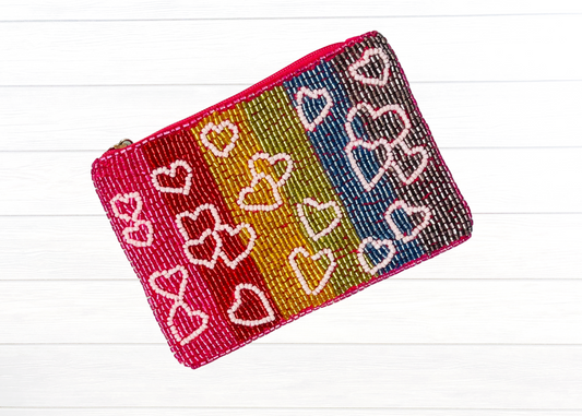 Rainbow Hearts Coin Purse