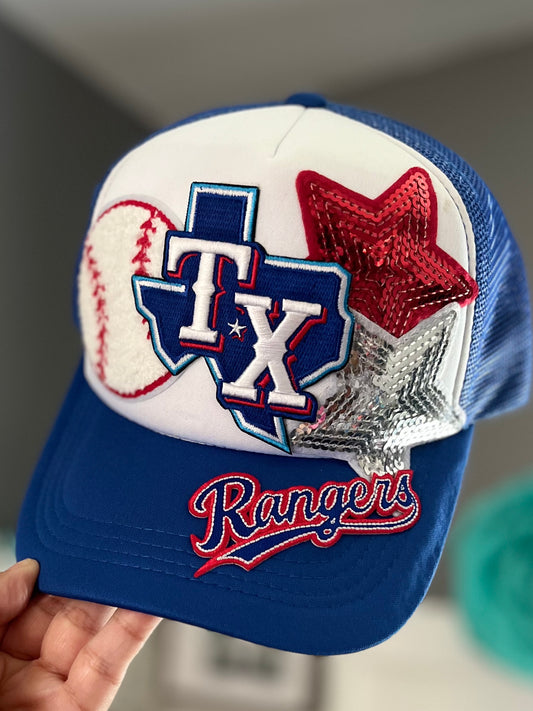 TX Rangers stars trucker hat