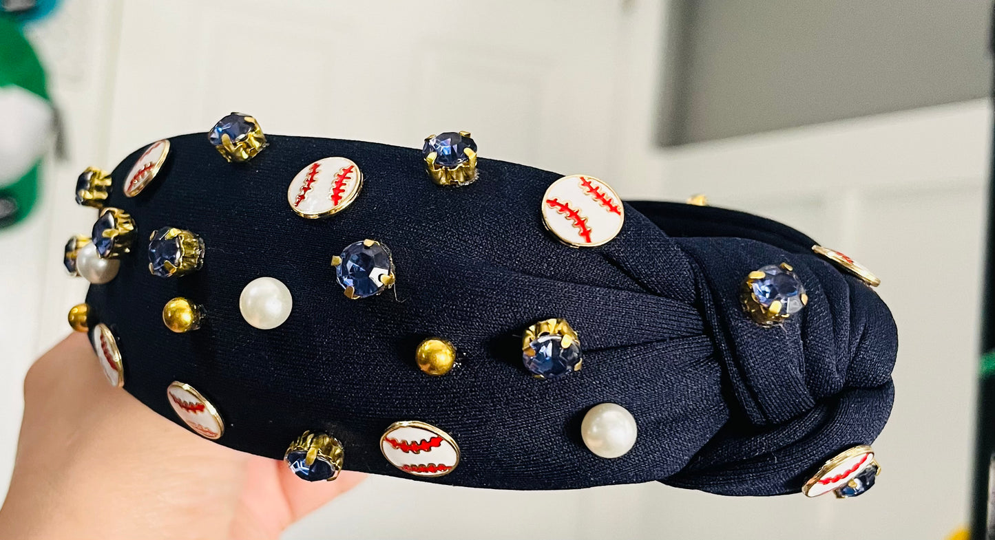 Baseball Navy Headband