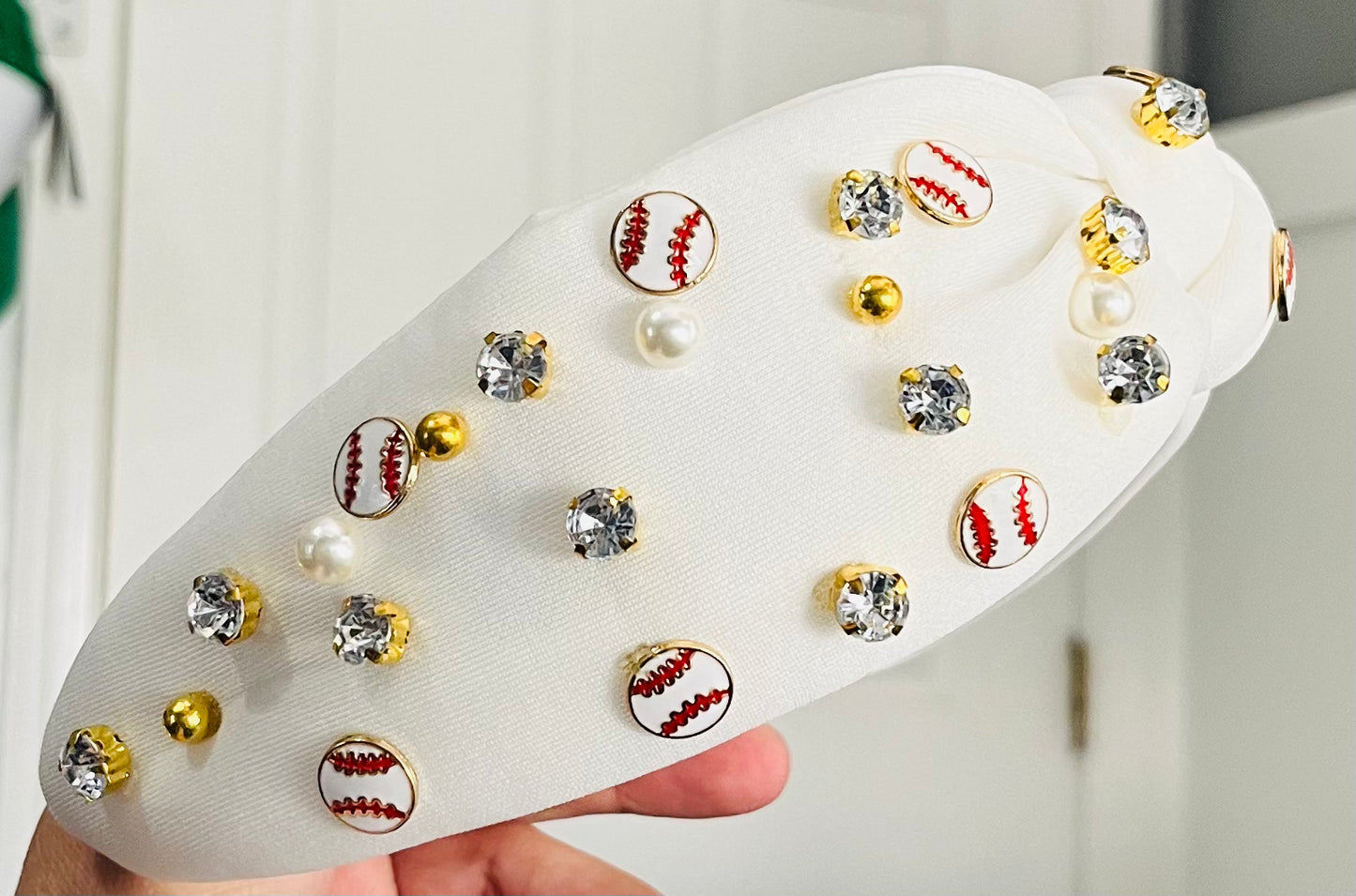 Baseball White Headband