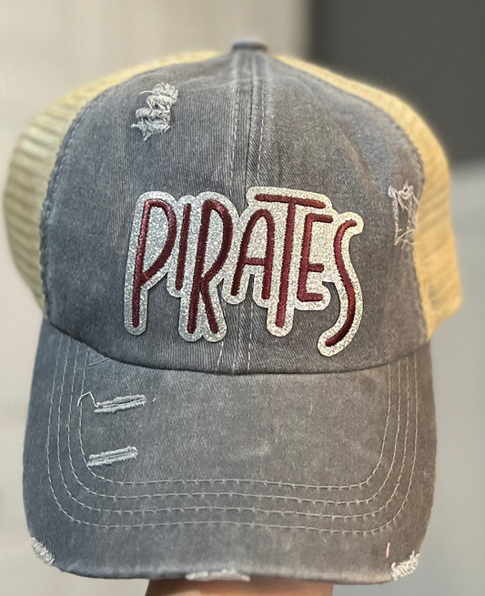 Gray Sparkle Pirate Hat