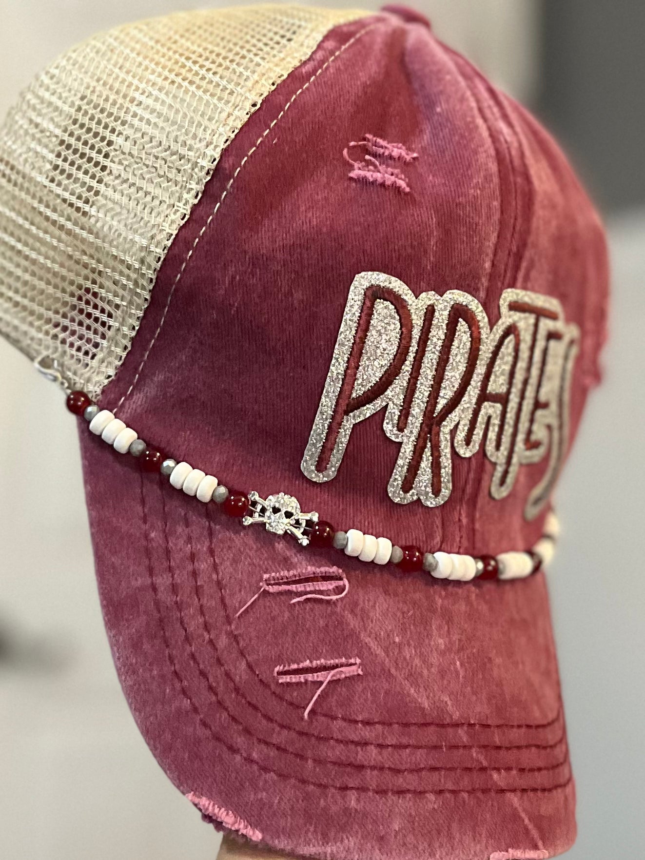 Maroon Sparkle Pirate Hat