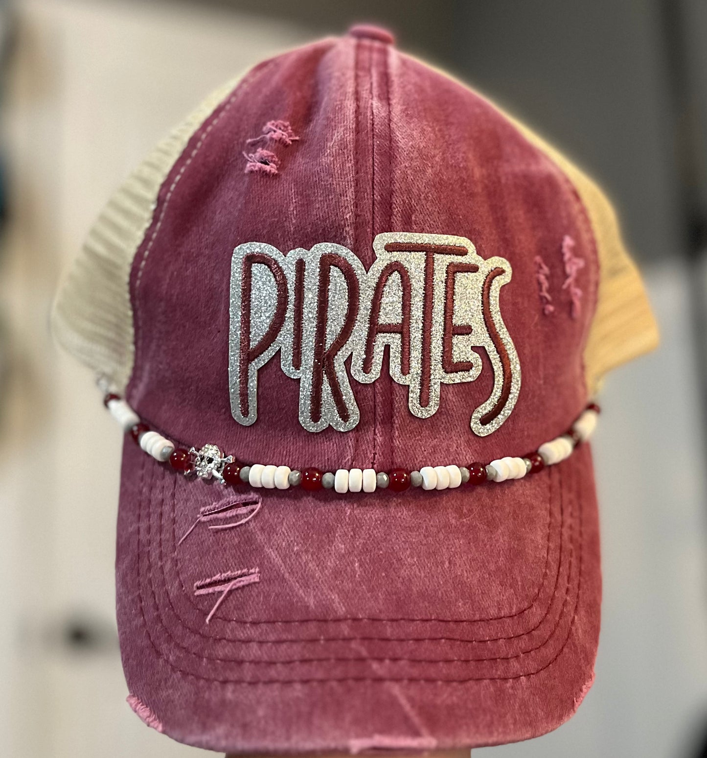 Maroon Sparkle Pirate Hat