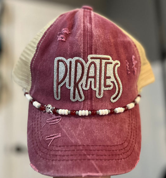 Maroon Sparkle Pirate Hat