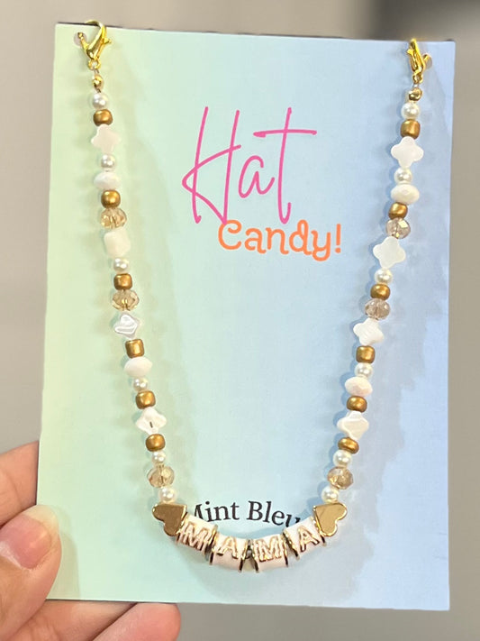 Mama (white/gold) Hat Chain