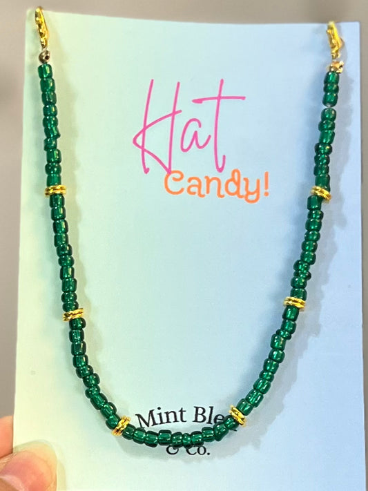 Turquoise & Gold Sparkle Hat Chain