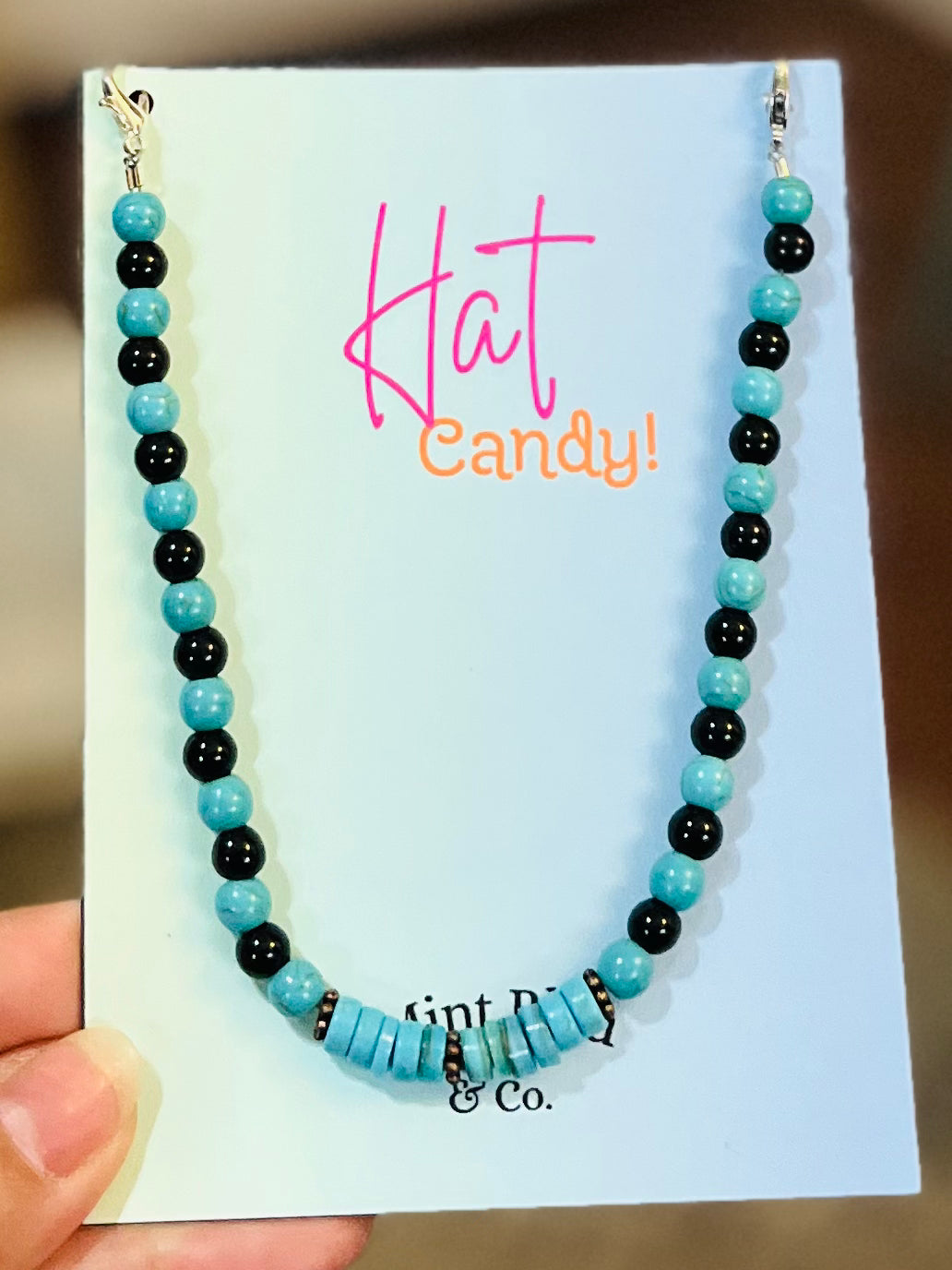 Black & Turquoise Hat Chain