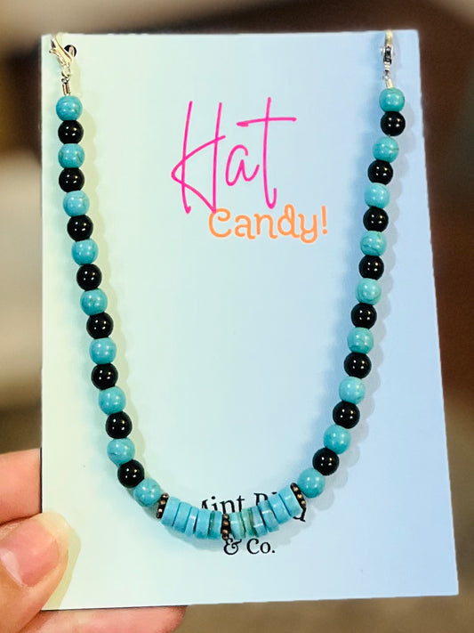 Black & Turquoise Hat Chain