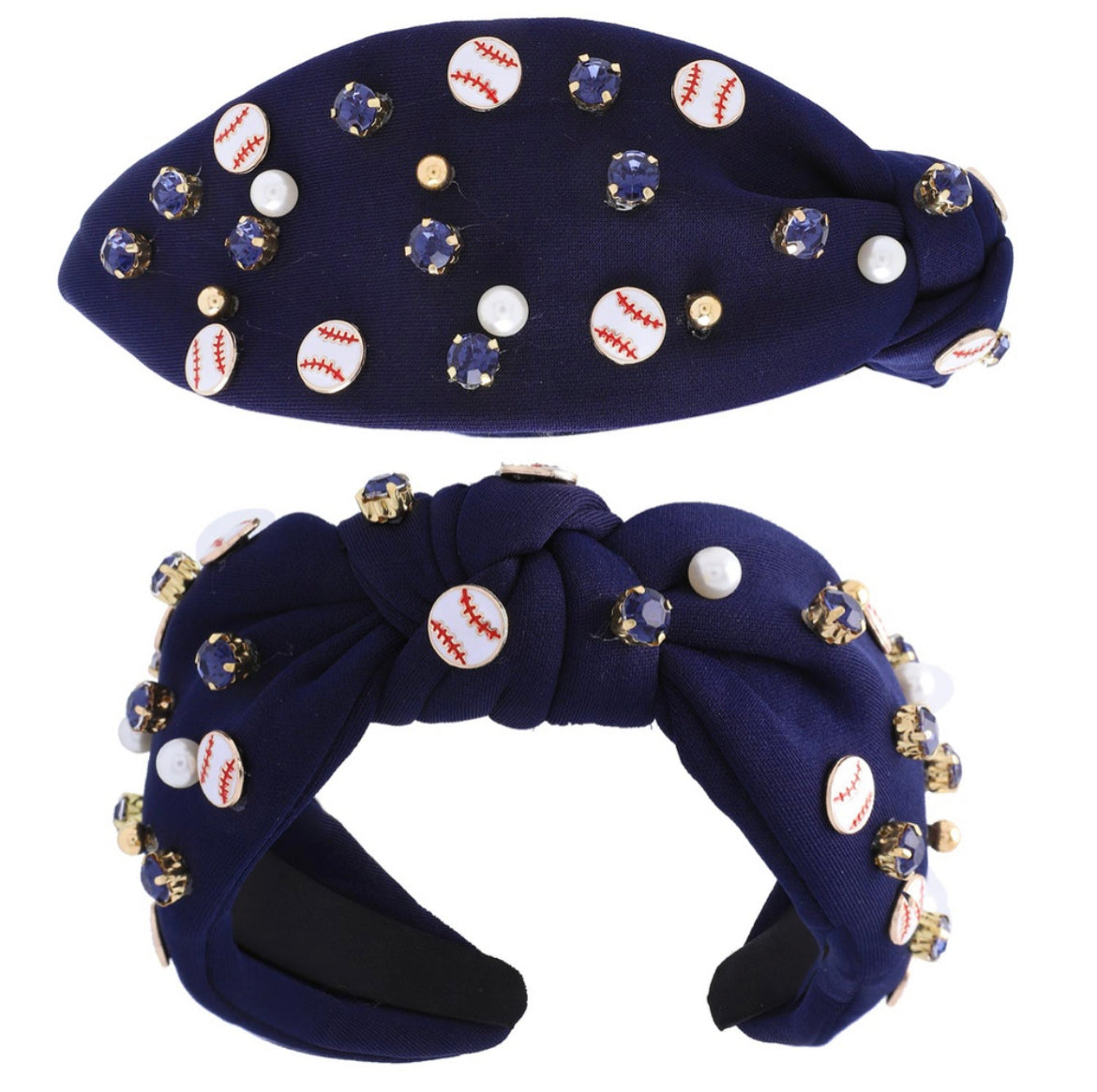 Baseball embellshed headband- assorted colors