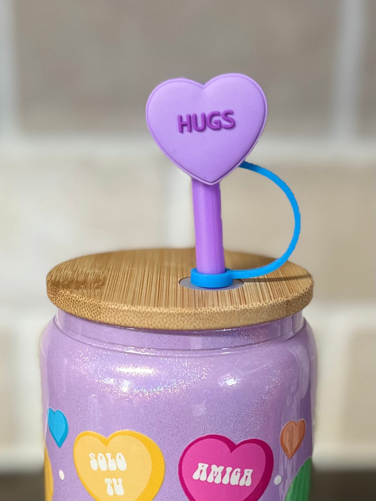 Hugs Heart Straw Topper