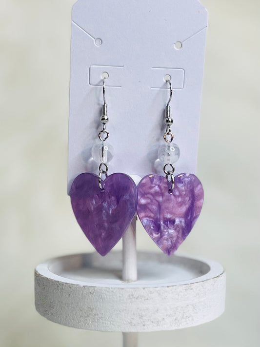 Marbled Heart earrings