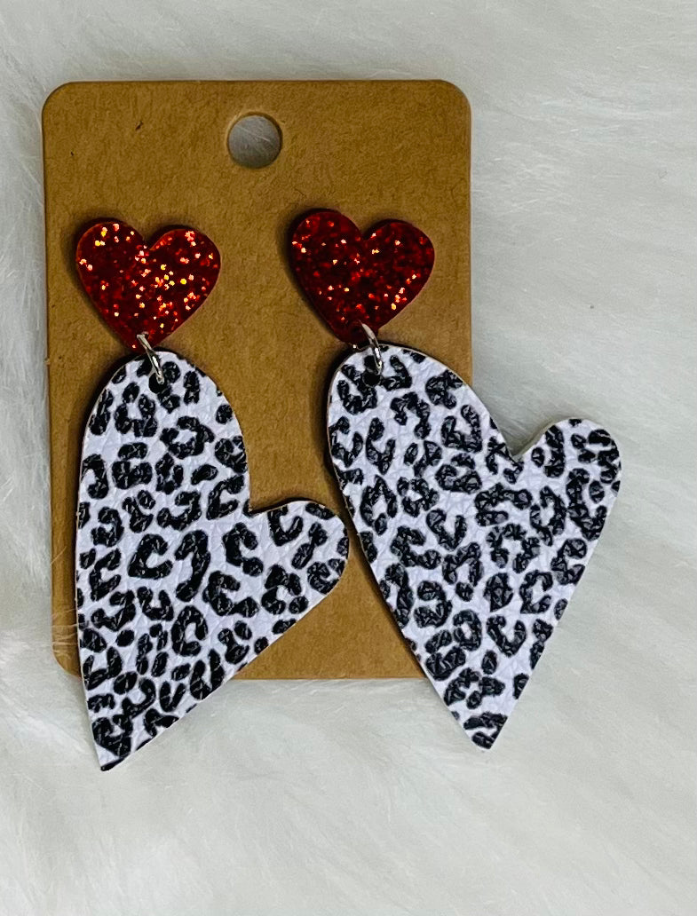 Assorted Leather Hearts earrings