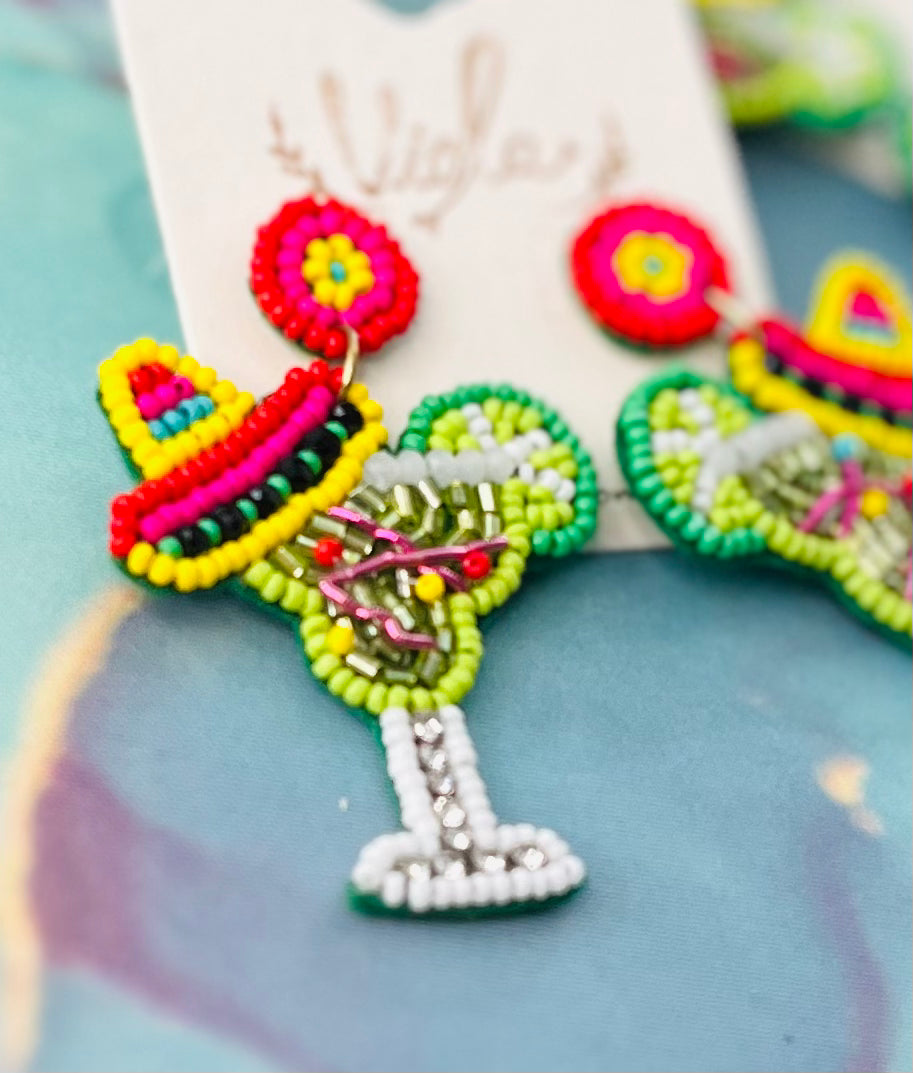 Fiesta Margarita Beaded Earrings